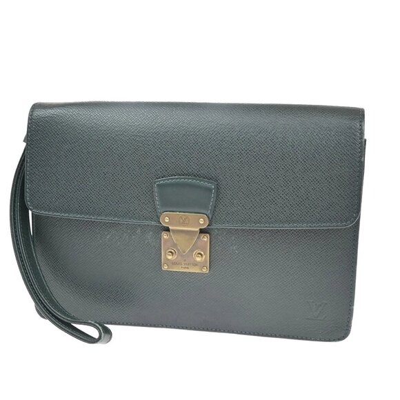 LOUIS VUITTON Pochette Kourad Clutch Hand Bag Taiga Leather GN M30194 05EF032 - Picture 1 of 16